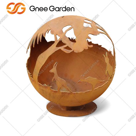 Corten Steel Sphere Rust Outdoor Fire Sphere Corten Steel Sphere Rust Outdoor Fire Sphere