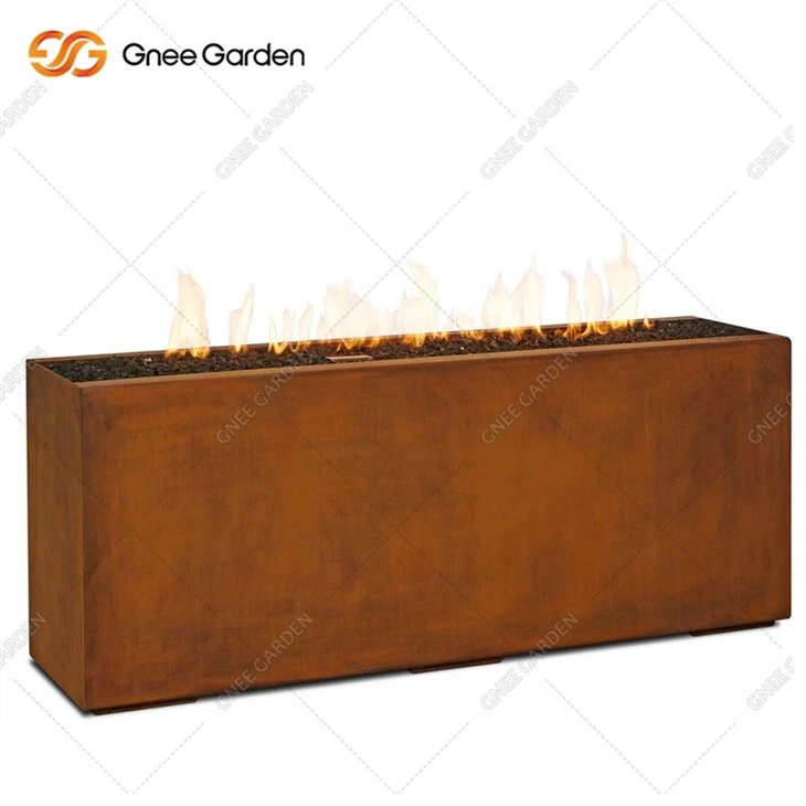 Corten Steel Outdoor Garden Gas Fire Pit