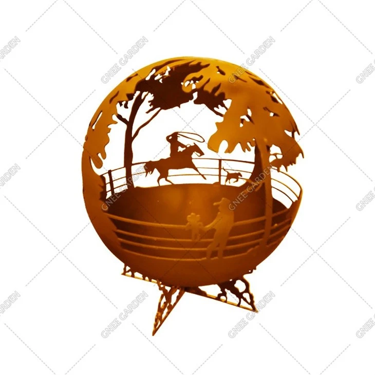 Custom Design Outdoor Corten Steel Fire Sphere
