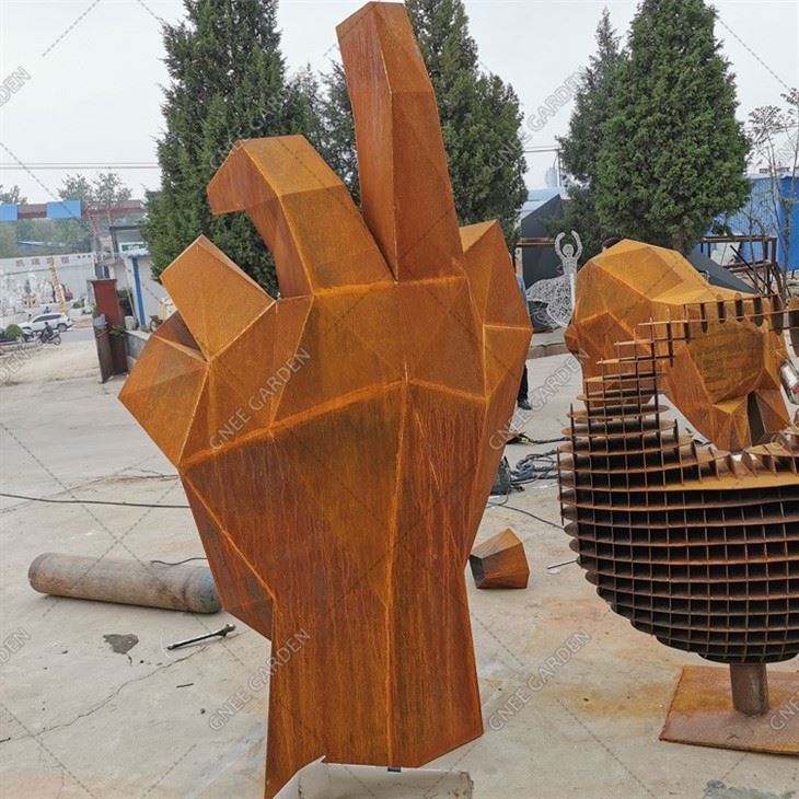 Factory Modern Garden Rusted Metal Corten Steel Sculpture