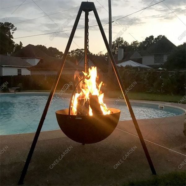 Външна кухня BBQ Grill Corten Steel Metal Fire Pit Barbecue