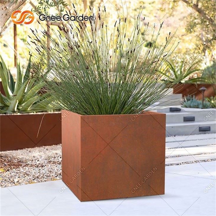 Rusty Corten Steel Flower Pots Planters