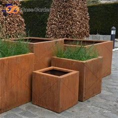 Саксия за цветя от висококачествена стомана Corten на открито