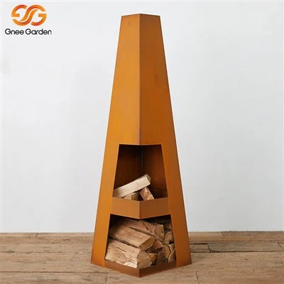 Стоманена камина Corten на дърва
