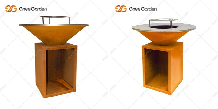 Corten steel round metal fire pit Corten steel round metal fire pit