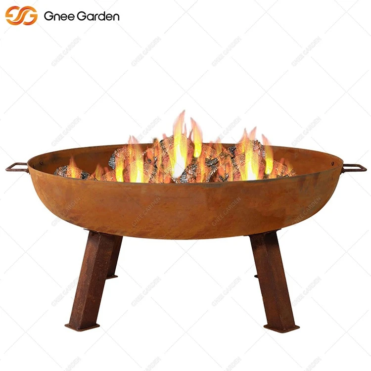 Weathering Steel Fire Bowl With Foot Weathering Steel Fire Bowl With Foot