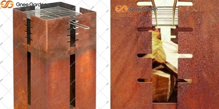 Corten Steel outdoor fire pit grill Corten Steel outdoor fire pit grill